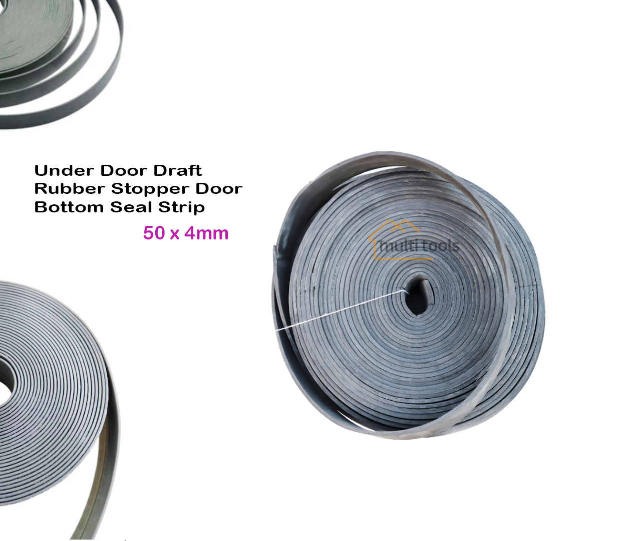 50 X 4mm Under Door Draft Rubber Stopper Door Bottom Seal Strip
